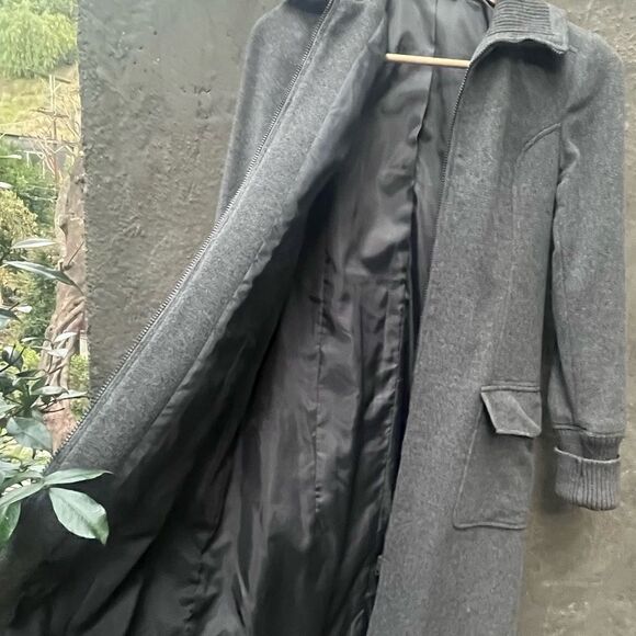 H&M SLEEK 3/4 LENGTH ZIP UP WOOL COAT SZ L - Picture 10 of 13